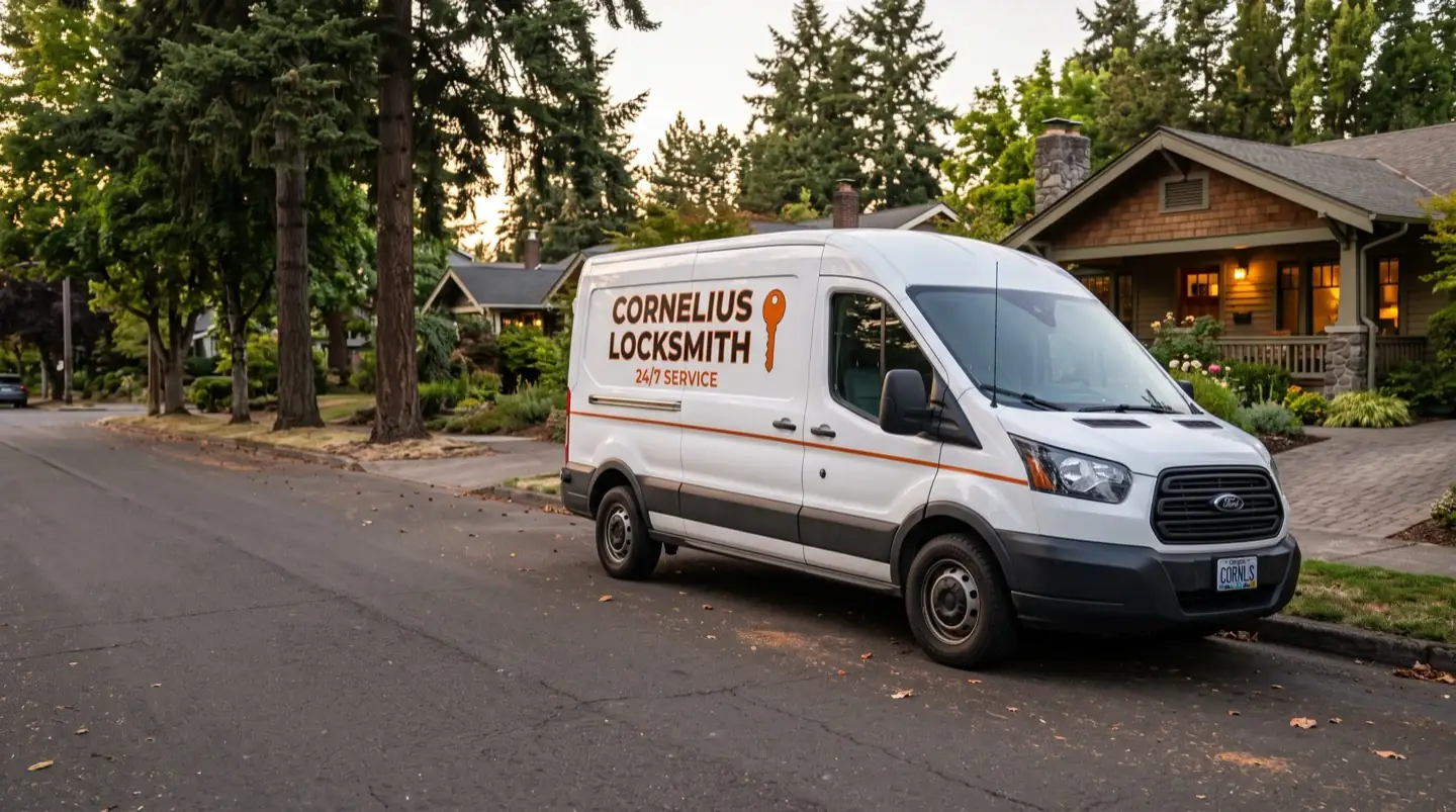 Locksmith working on a door lock in Cornelius, Oregon